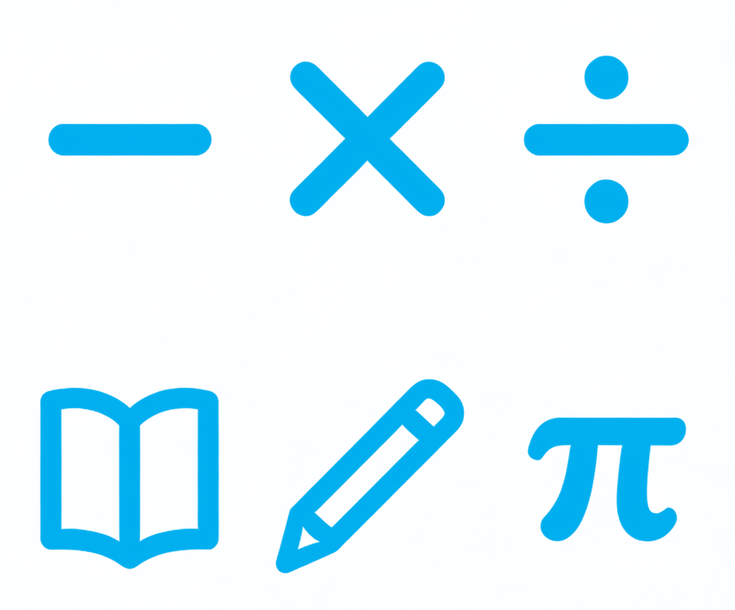 Mathematics and Literacy Symbols Blue